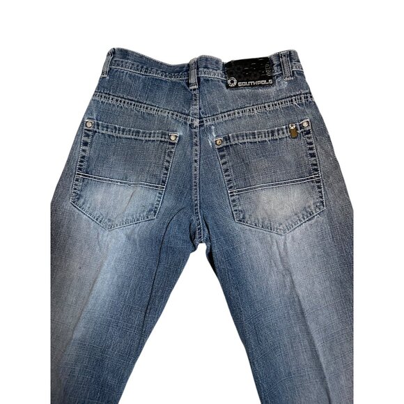 Southpole 4180  Mens Relaxed Fit Blue Jeans Distressed Denim Casual Wear Size 32 - Picture 8 of 16